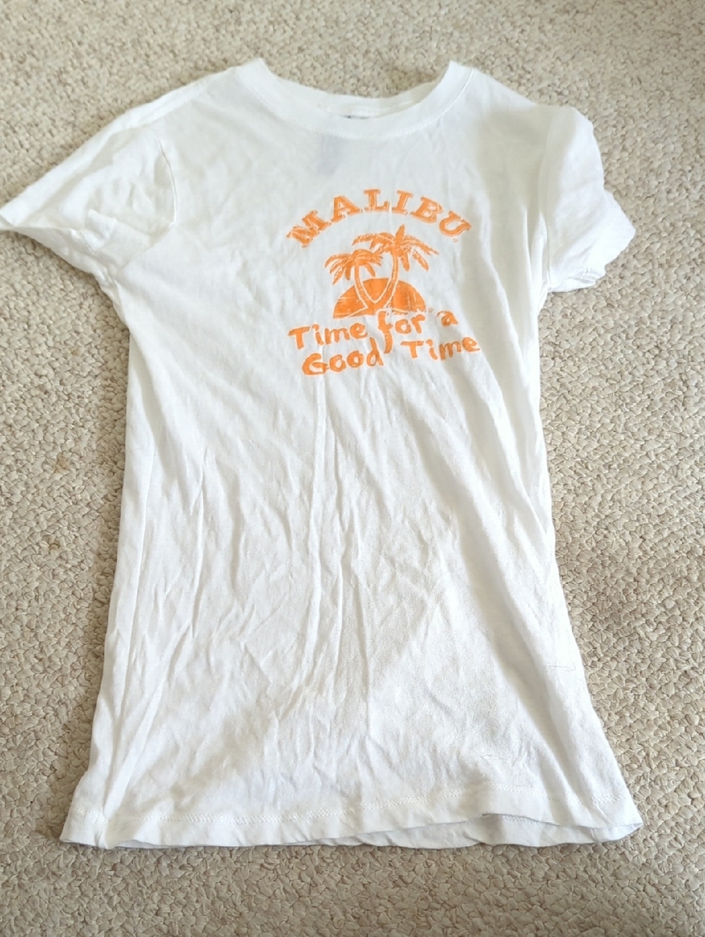 Malibu "Time for a Good Time" White Graphic Tee